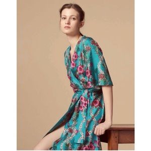 SANDRO Tinca Floral Silk Kimono Robe/Dress